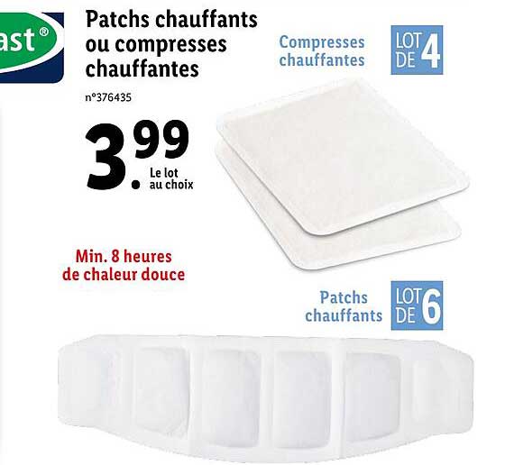 patchs chauffants ou compresses chauffantes