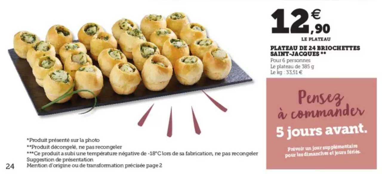 plateau de 24 briochettes saint-jacques