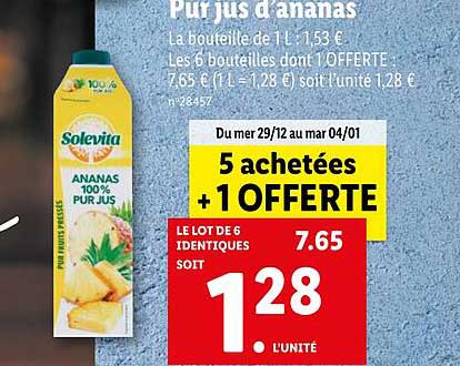 pur jus d'ananas solevita