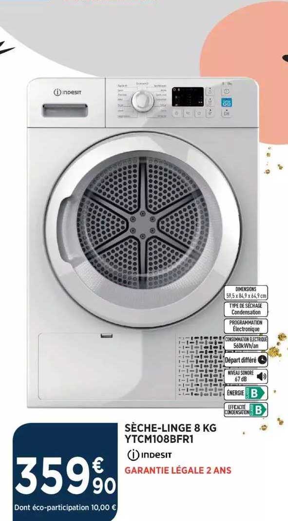 sèche-linge 8 kg indesit