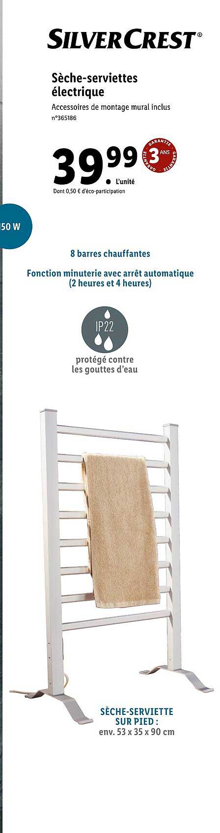 sèche-serviette silverCrest