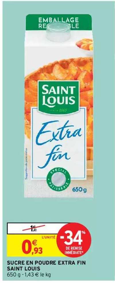 sucre en poudre extra fin saint louis
