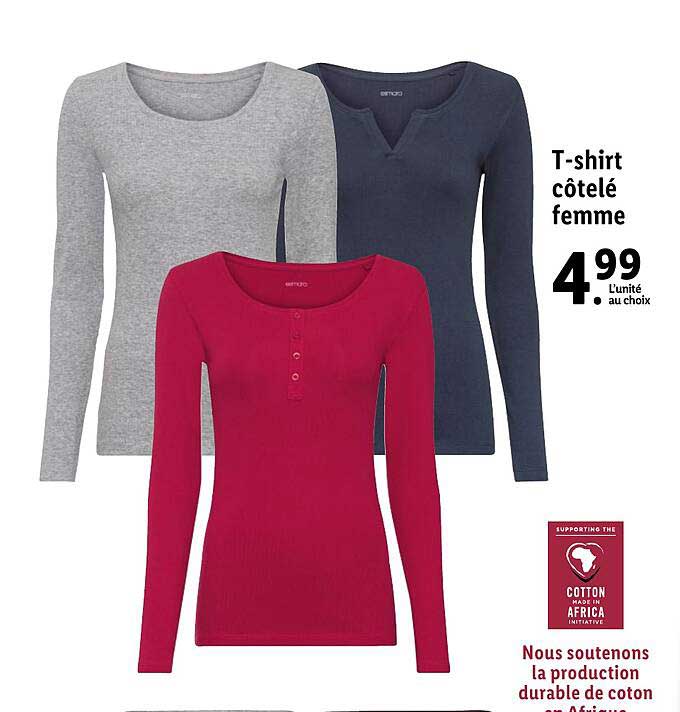 T-shirt Côtelé Femme