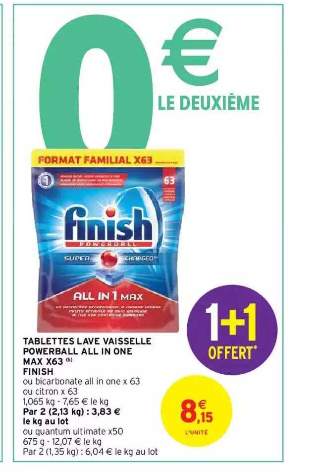 tablettes lave vaisselle powerball all in one max x63 finish
