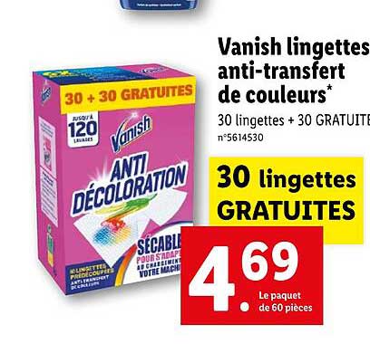 Vanish Lingettes Anti-transfert De Couleurs