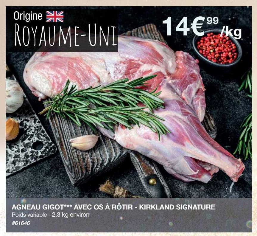 agneau gigot***avec os à rôtir - kirkland signature