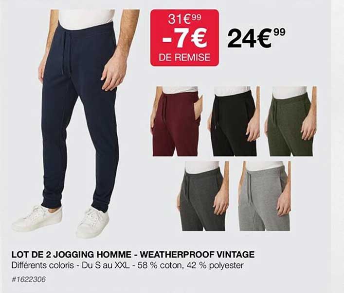Lot De 2 Jogging Homme - Weatherproof Vintage