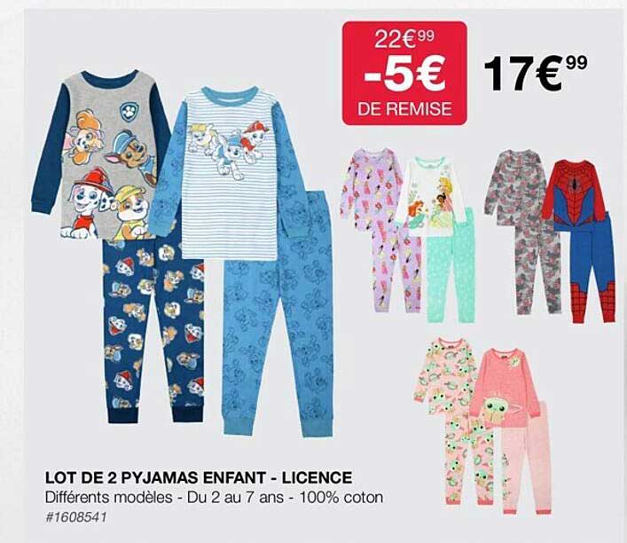 Lot De 2 Pyjamas Enfant - Licence