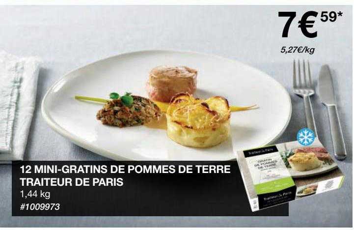 12 mini-gratins de pommes de terre traiteur de paris