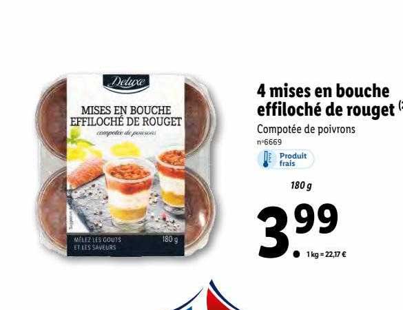 4 mises en bouche effiloché de rouget deluxe