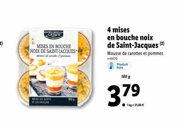 4 mises en bouche noix de saint-jacques deluxe