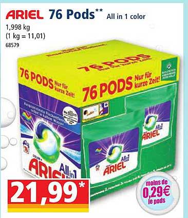 76 pods all in 1 color ariel