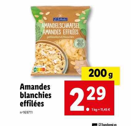amandes blanchies effilées