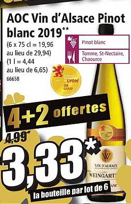 aoc vin d'alsace pinot blanc 2019