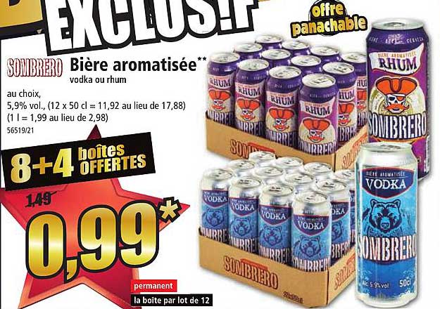 Bière Aromatisée Vodka Ou Rhum Sombrero