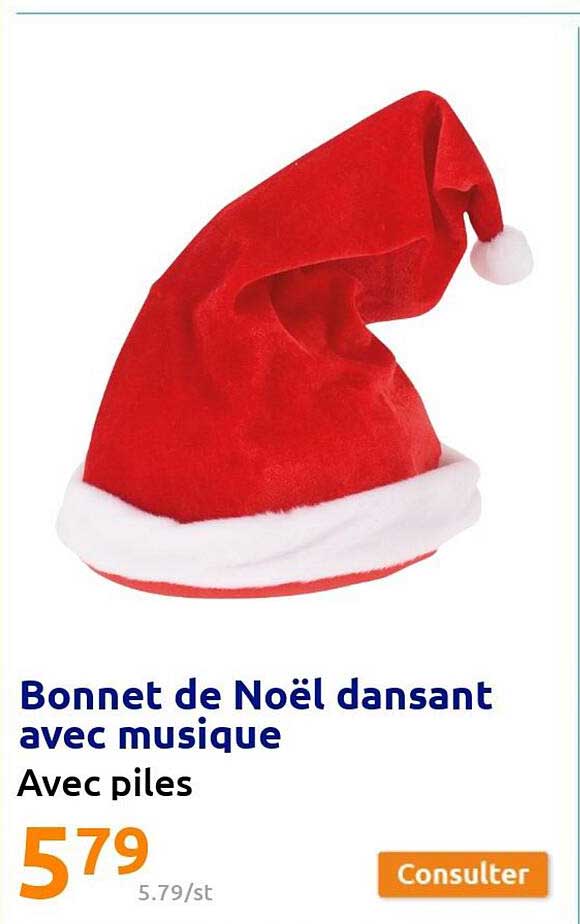 bonnet de noël dansant avec musique