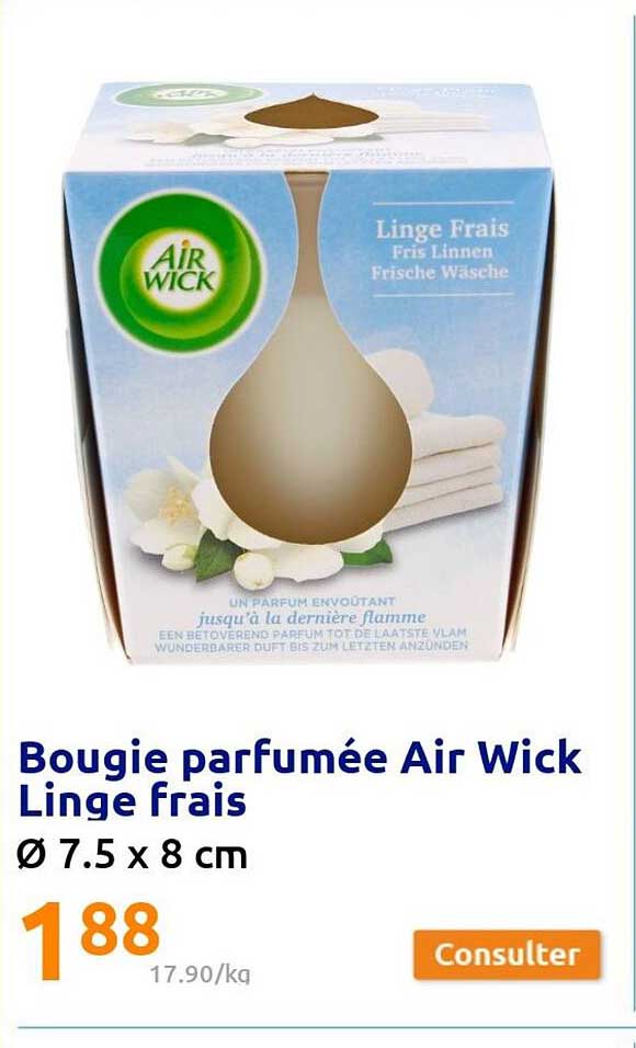 bougie parfumée air wick linge frais