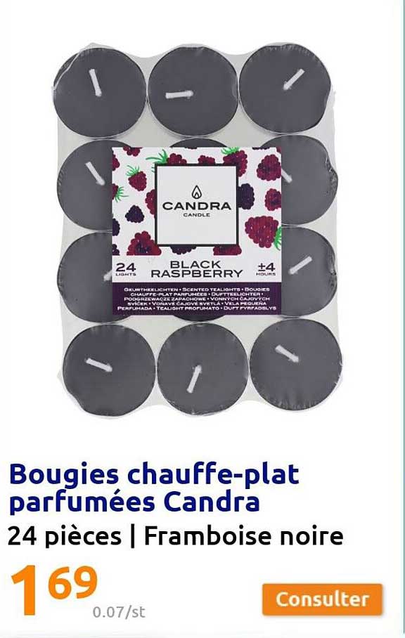 bougies chauffe-plat parfumées candra