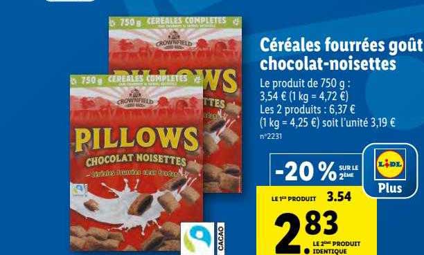 Céréales Fourrées Goût Chocolat-noisettes