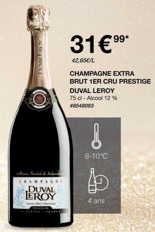 champagne extra brut 1er cru prestige duval leroy
