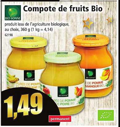 compote de fruits bio bio sonne