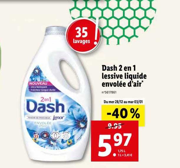 dash 2 en 1 lessive liquide envolée d'air