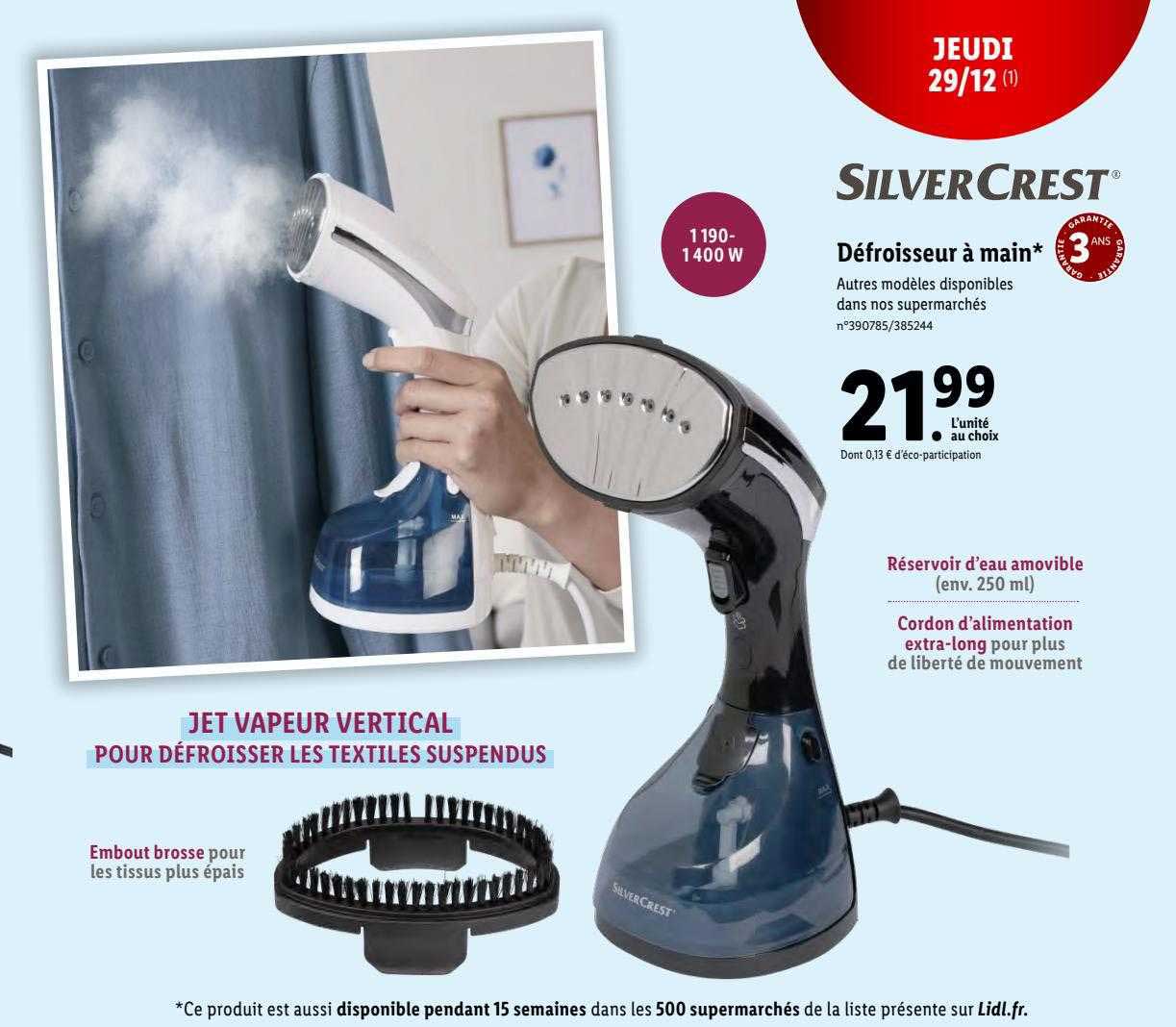 défroisseur à main silver crest