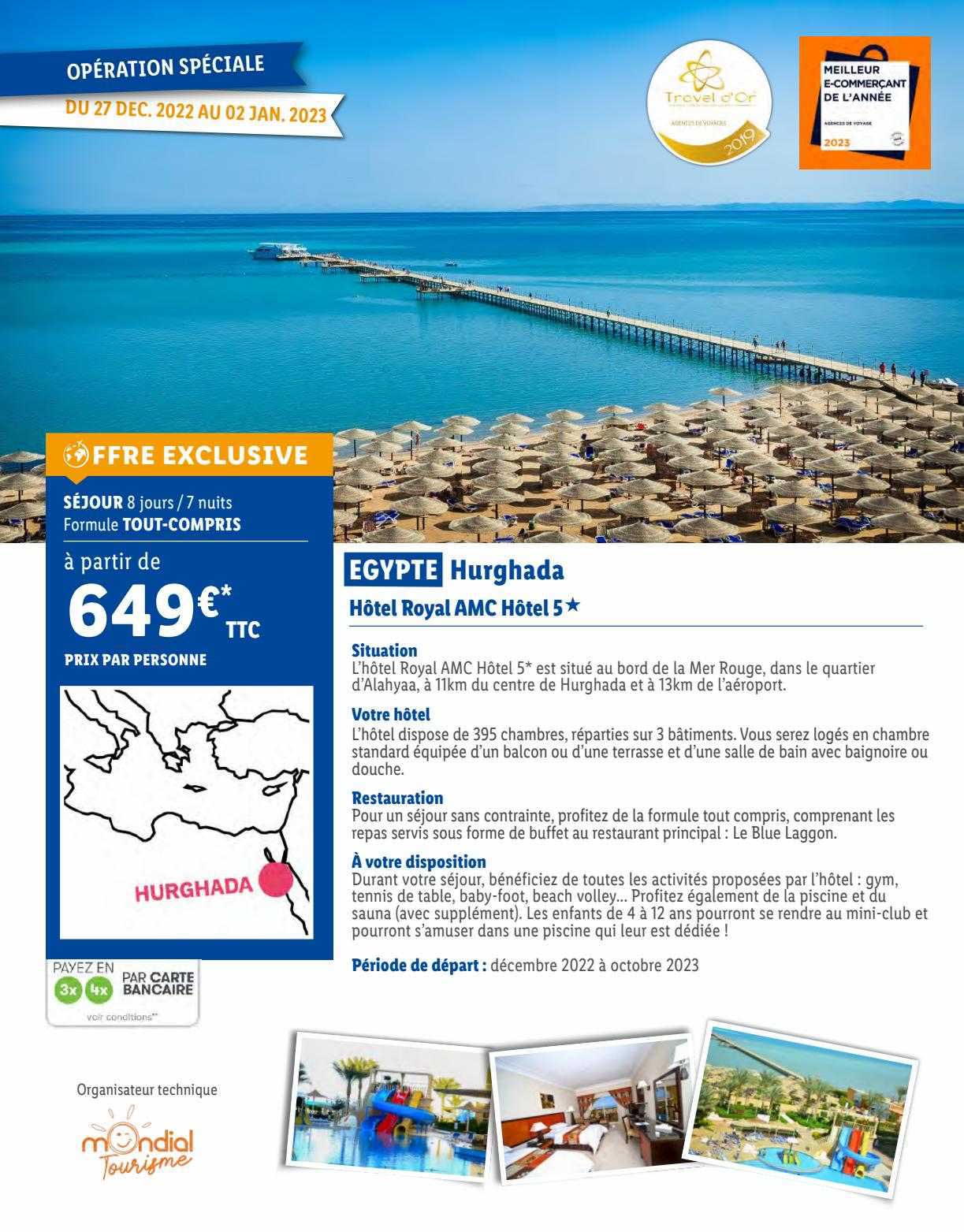 egypte hurghada : hôtel royal amc hôtel 5*