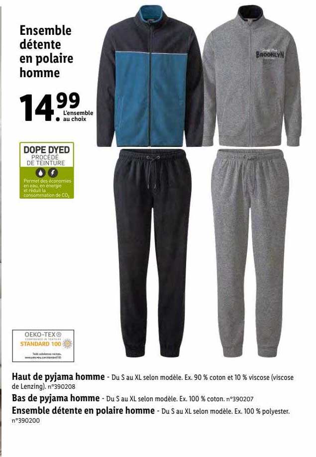ensemble détente en polaire homme