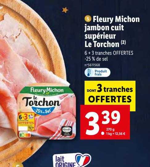 fleury michon jambon cuit supérieur le torchon