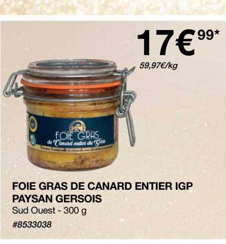 foie gras de canard entier igp paysan gersois