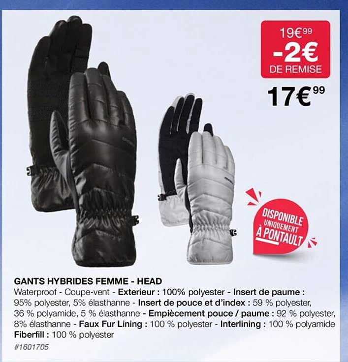 gants hybrides femme - head