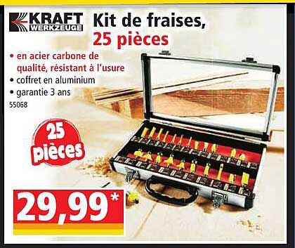 kit de fraises, 25 pièces kraft werkzeuge