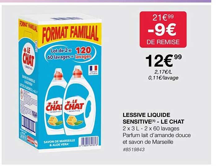 Lessive Liquide Sensitive - Le Chat