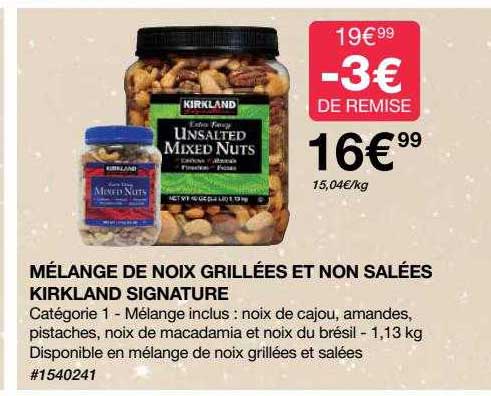 mélange de noix grillées et non salées kirkland signature