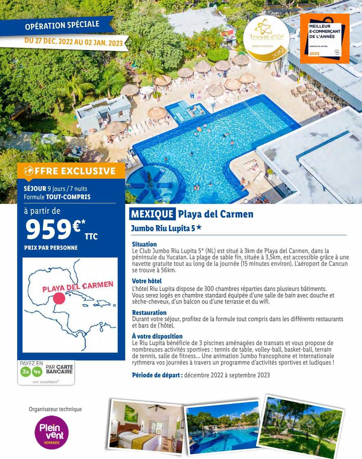 mexique playa del cazmen : jumbo riu lupita 5*