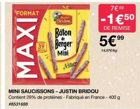 mini saucissons - justin bridou