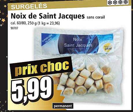 noix de saint jacques sans corail