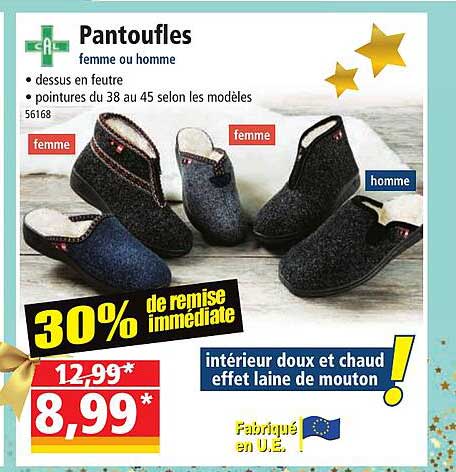 pantoufles femme ou homme cal