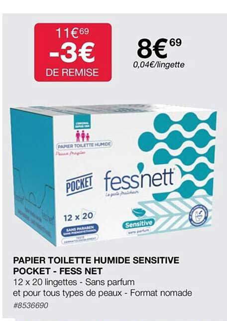 Papier Toilette Humide Sensitive Pocket - Fess Net