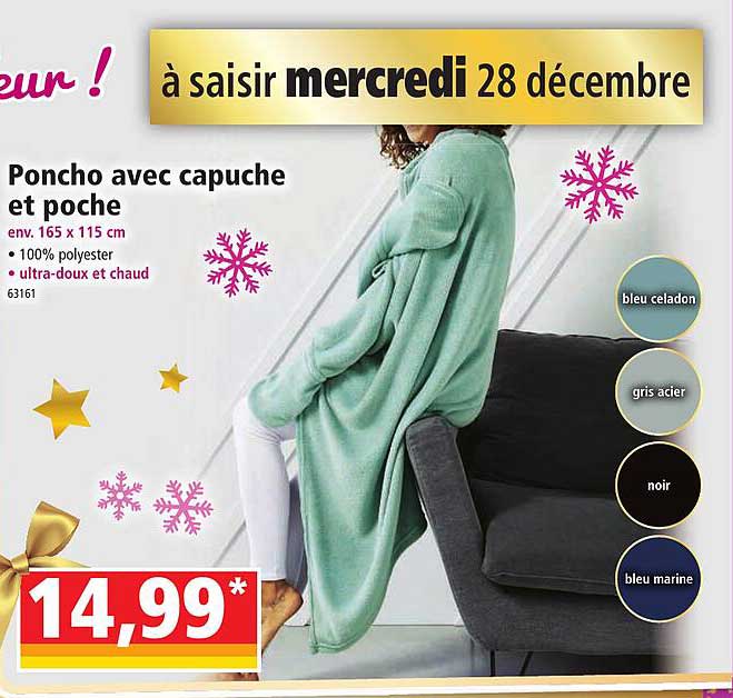 Poncho Avec Capuche Et Poche