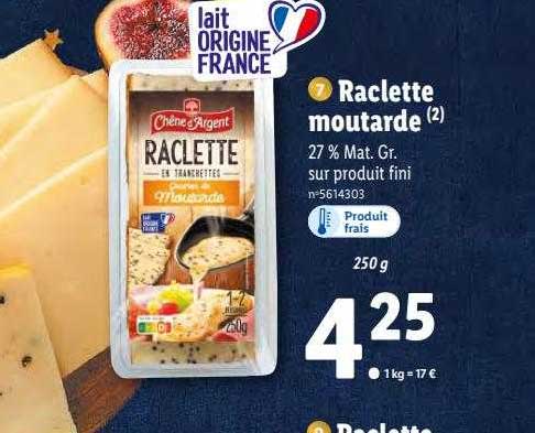 raclette moutarde chêne d'argent