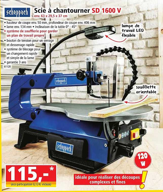 scie à chantourner sd 1600 v scheppach