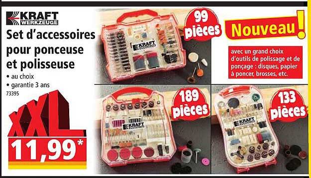 set d'accessoires pour ponceuse et polisseuse kraft werkzeuge