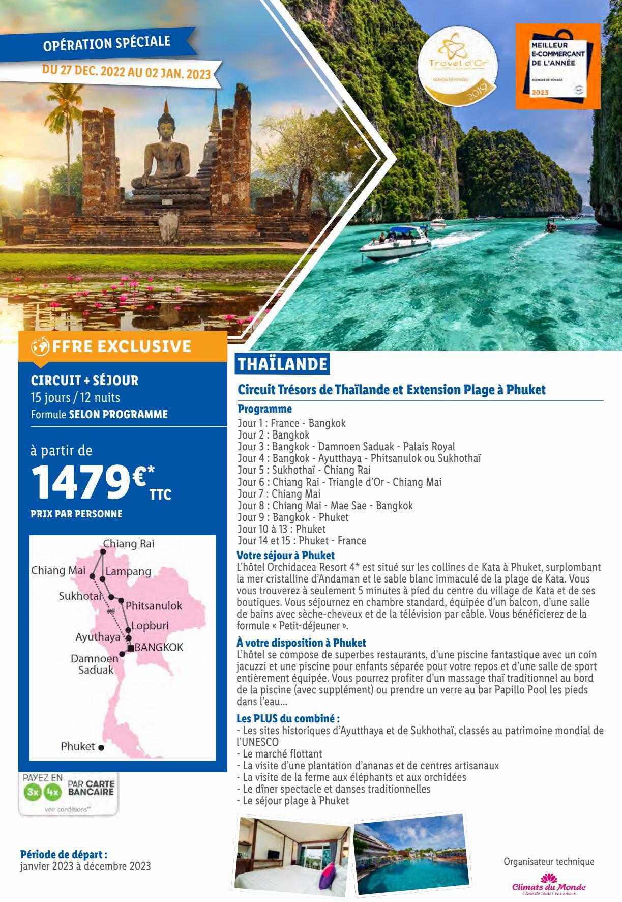 thaïlande : circuit trésors de thaïlande et extension plage à phuket