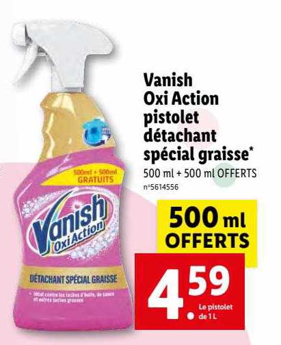 vanish oxi action pistolet détachant spécial graisse