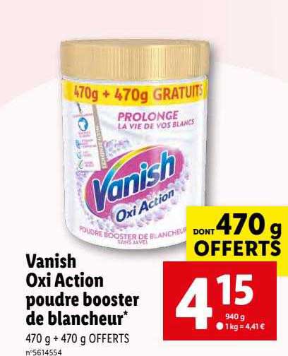vanish oxi action poudre booster de blancheur