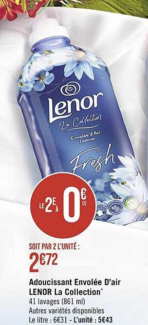 adoucissant envolée d'air lenor la collection