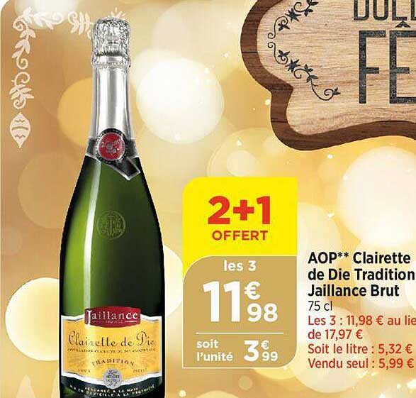 aop clairette de die tradition jaillance brut