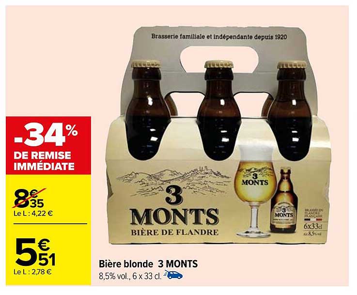 bière blonde 3 monts